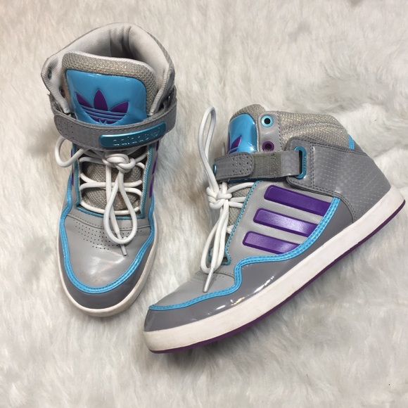 grey and purple adidas shoes